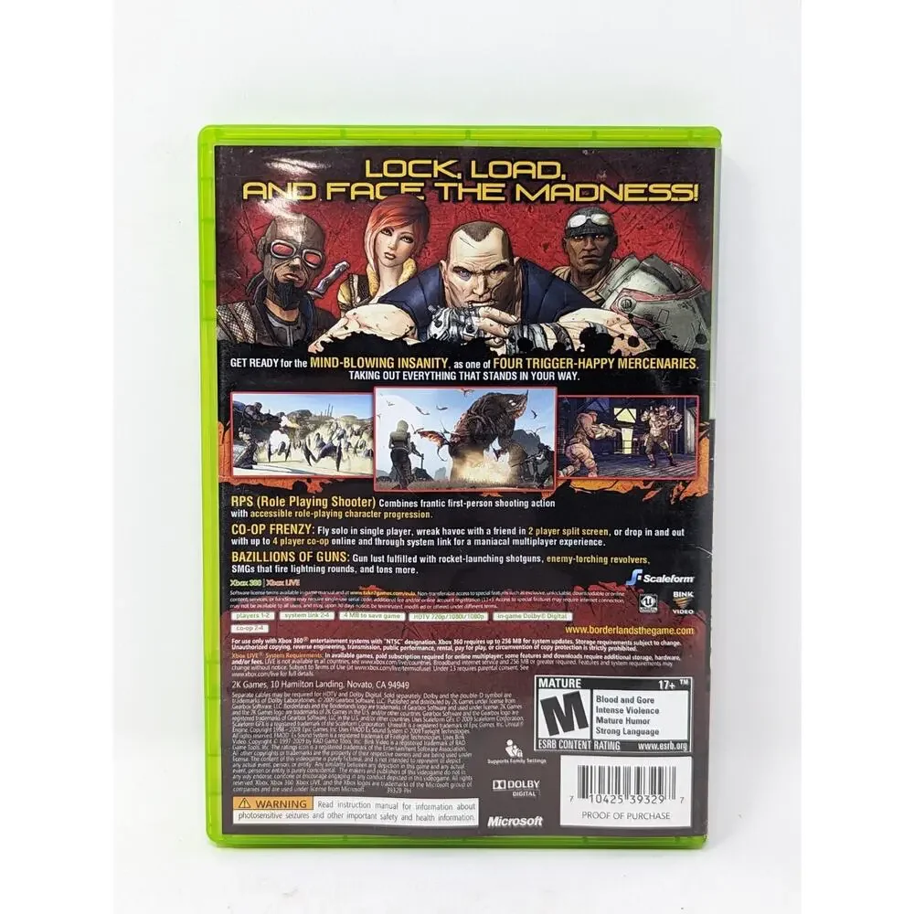 Borderlands Game Microsoft Xbox 360 2009 Complete Manual Tested